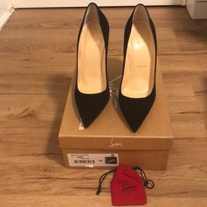 Christian Louboutin So Kate 120 black suede heels